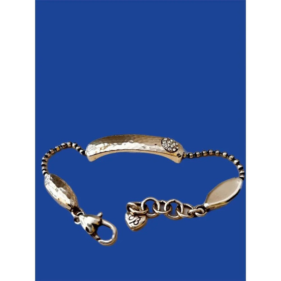 BRIGHTON BILBAO BAR Link SILVER Crystal Plaque Pretty BRACELET - Picture 1 of 6